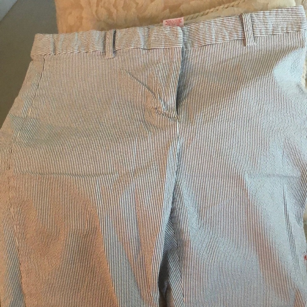 Seersucker shorts.